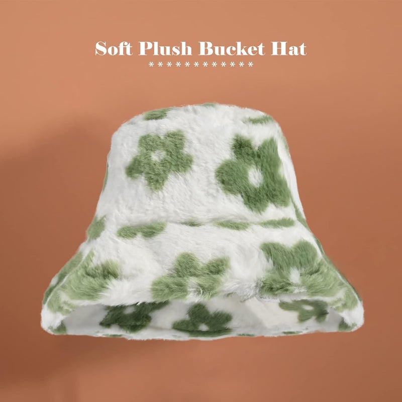 Yonchic Store Winter Soft Faux Fur Plush Bucket Hat, Lovely Fisherman Cap, Fashion Outdoor Thick Warm Sun Cap for Women - Image 3